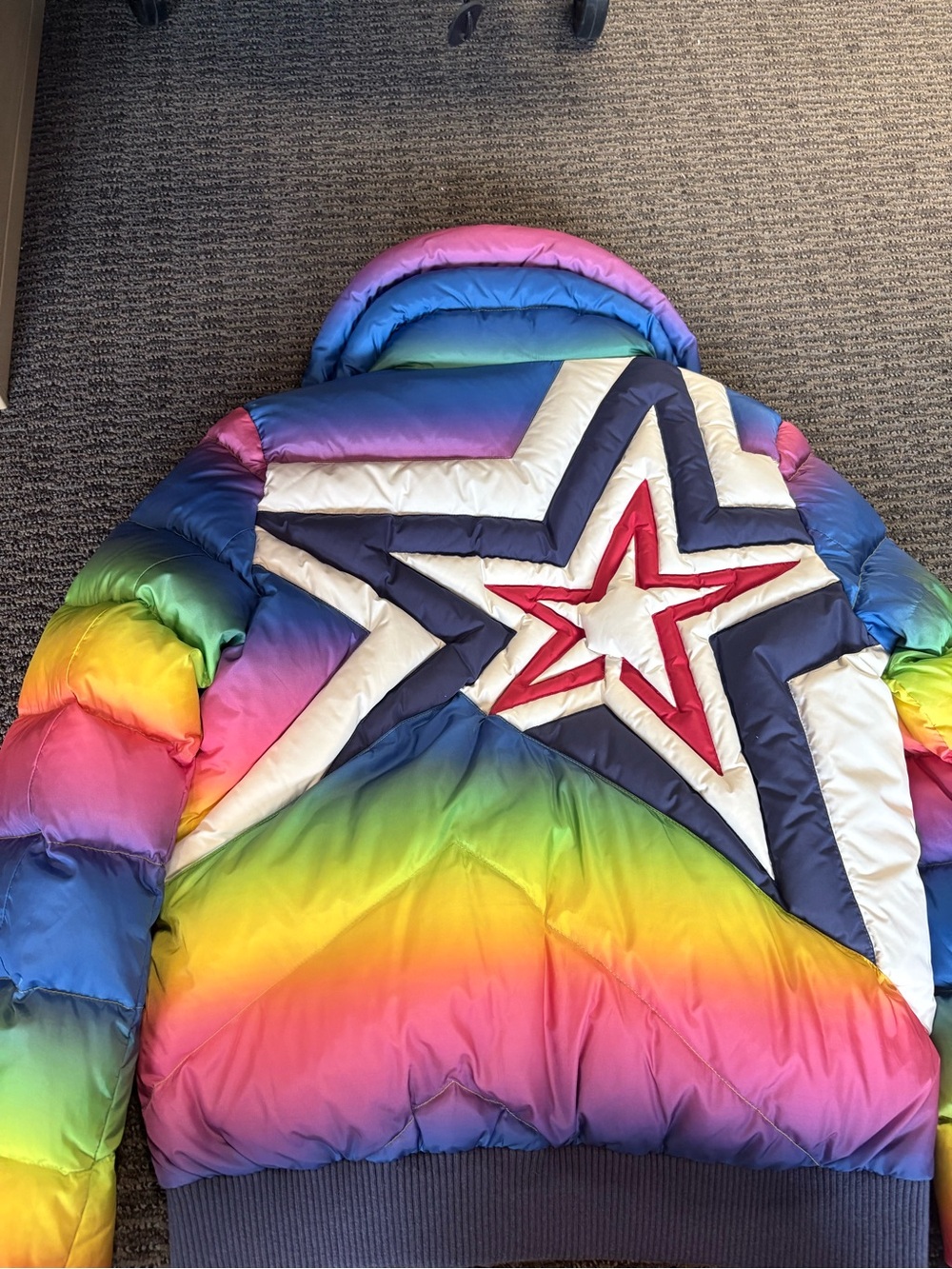 Perfect Moment Rainbow Star Puffer Jacket - Multicolor